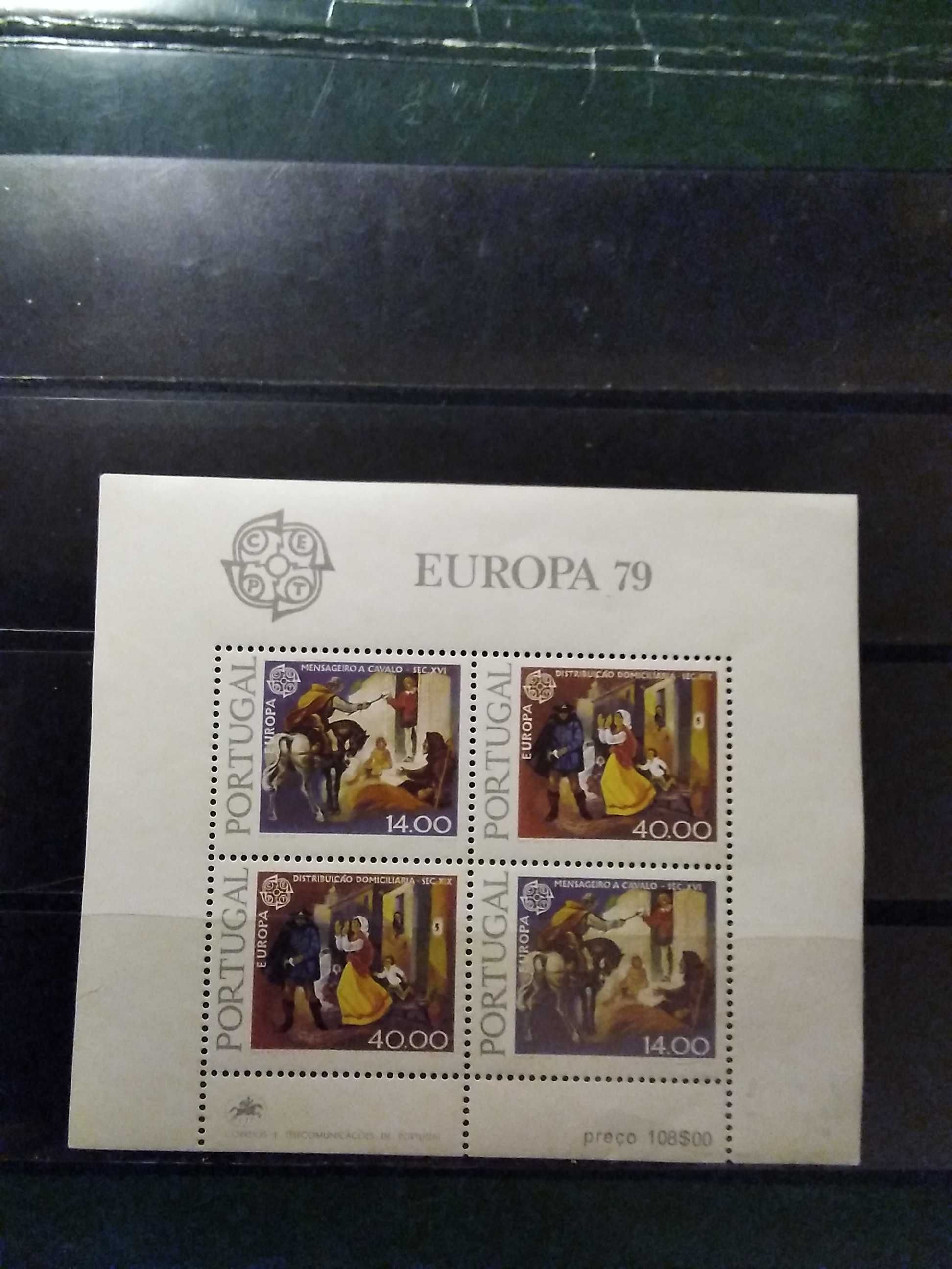 1979 Bloco Europa CEPT História do Correio MNH b**