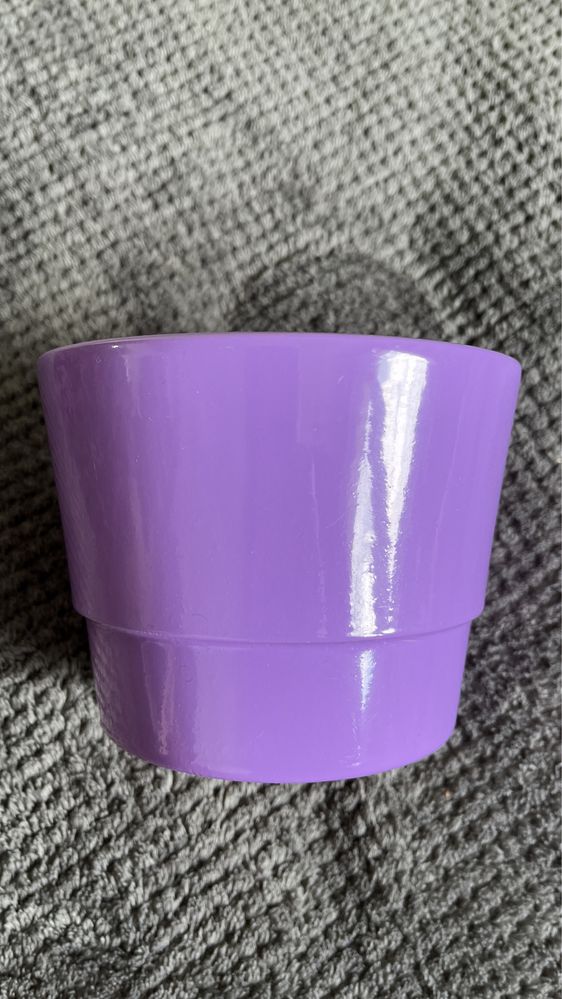 Doniczka ceramiczna fioletowa