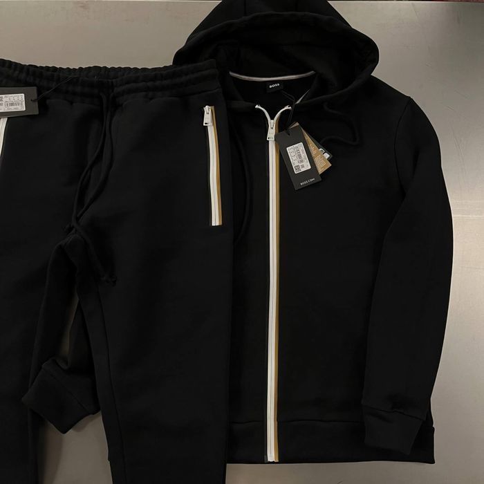 HUGO BOSS мужской спортивный костюм серый оригинал зип худи штаны