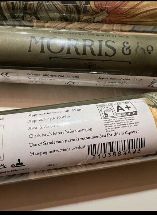 William Morris- klasyk, printrest, pimpernel. Nowa x 3 rolki.