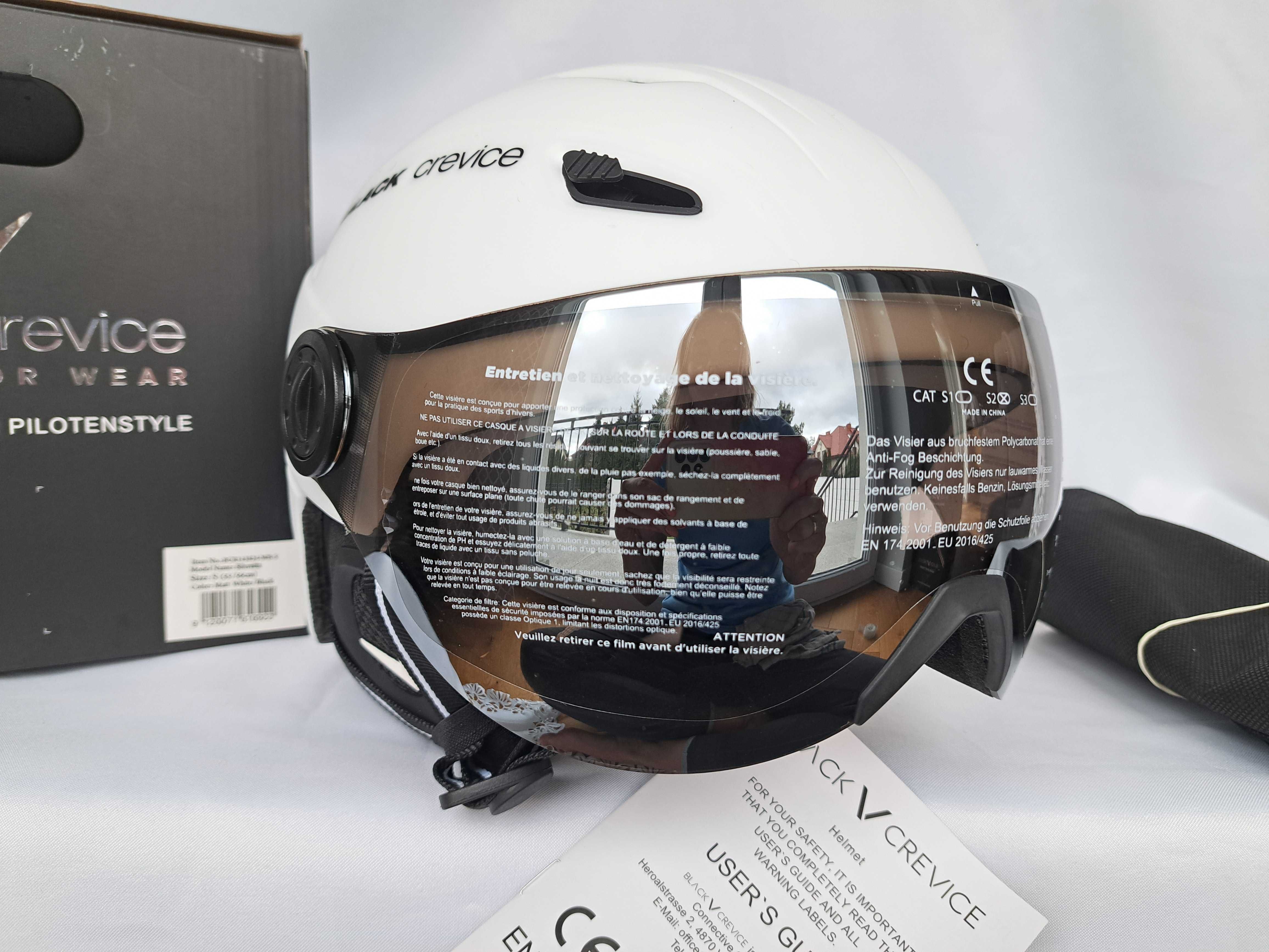 Kask narciarski Black Crevice Silvretta Matt White Black S 55-56cm