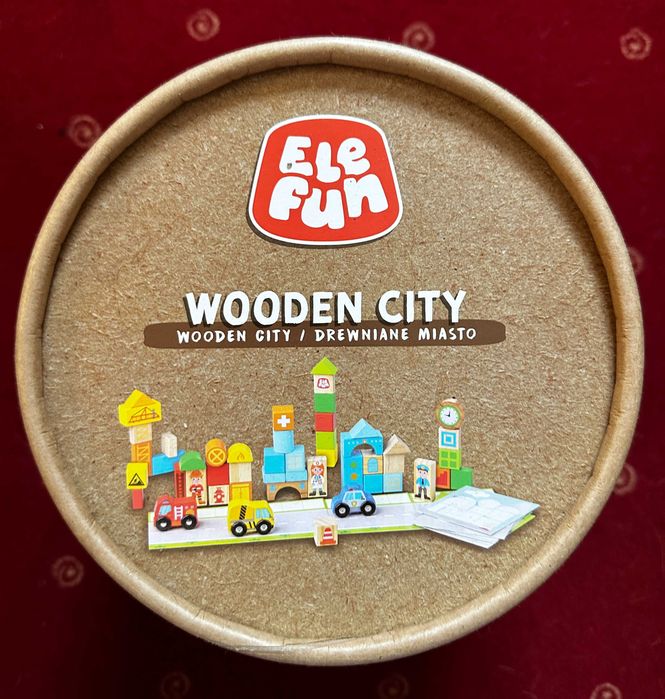 Klocki drerwniane Elefun Wooden City Drewniane Miasto 60 el.