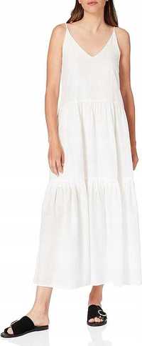 Biała sukienka maxi na ramiączkach boho XL 42