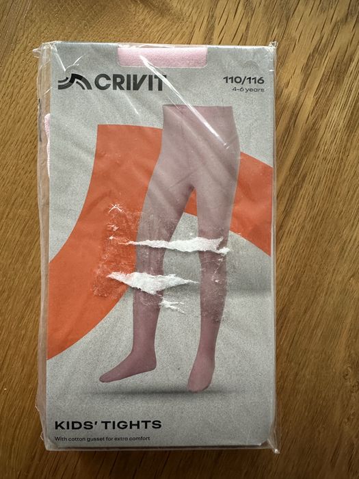 Nowe rajstopy dla dziewczynki różowe elastyczne CRIVIT 110/116 4-6 lat