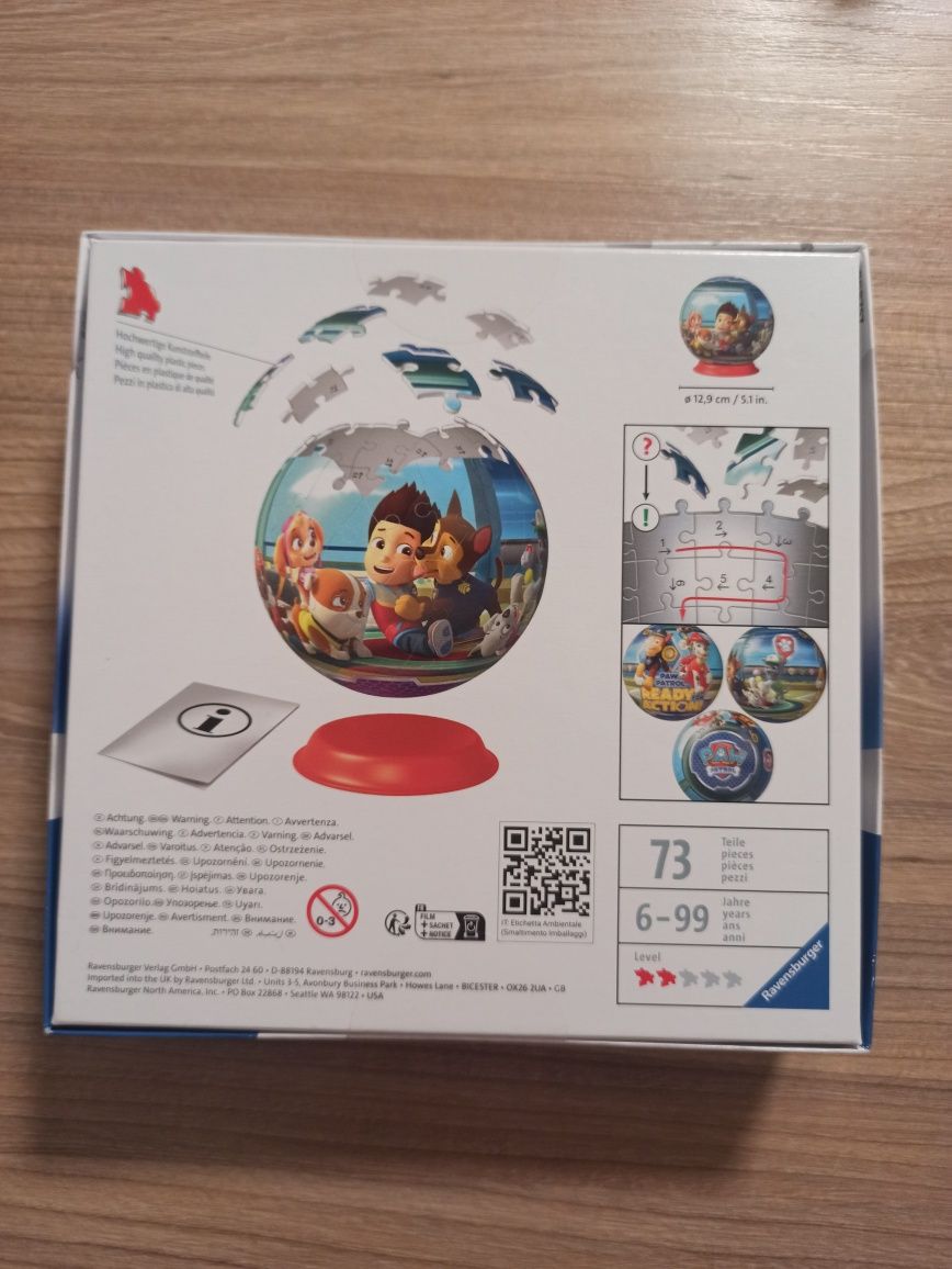 Puzzle 3D kula Paw Patrol nowe oryginalnie zapakowane