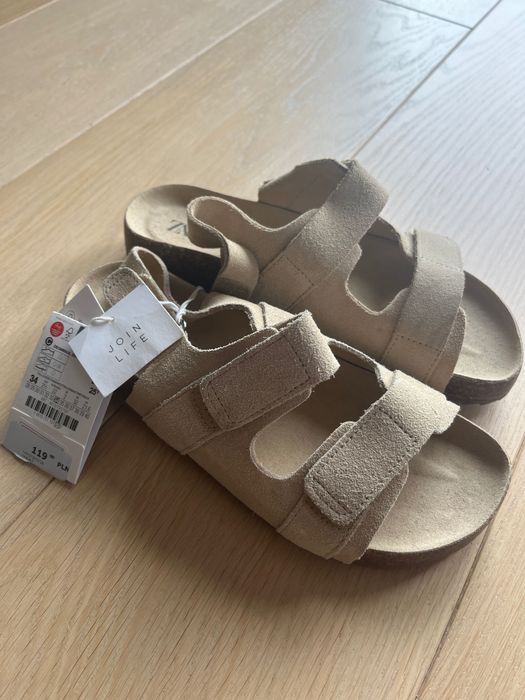 Sandałki zamszowe Zara 34 nowe z metką na stopę 22 cm