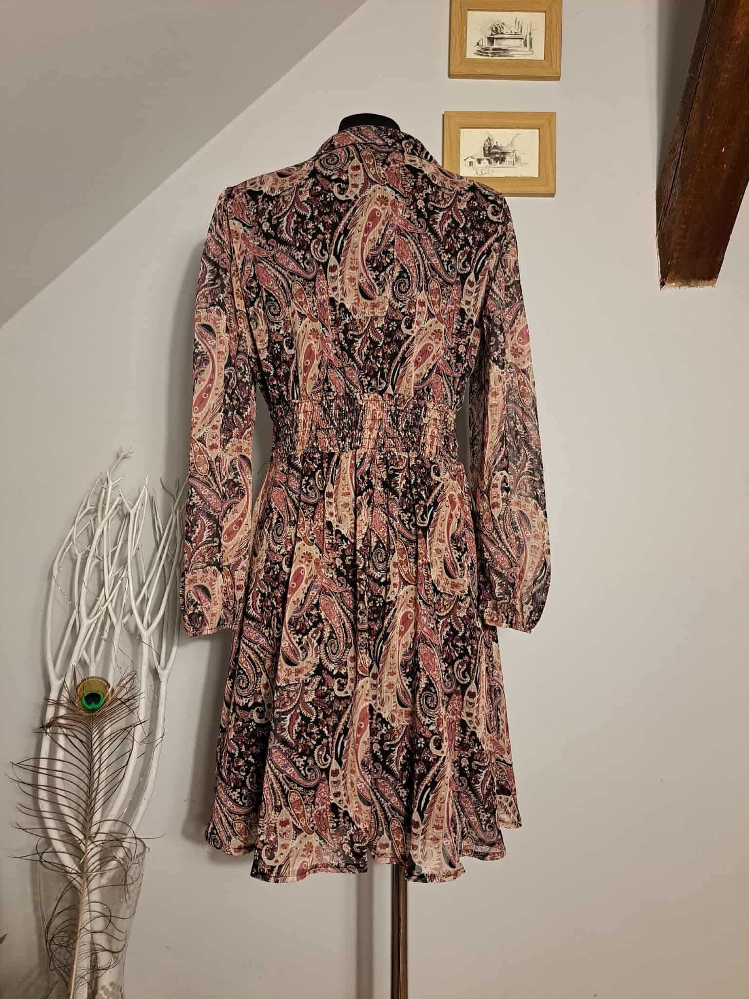 Sukienka Lollys Laundry 40, Wzór Paisley, Elegancka, Bardzo Dobry Stan