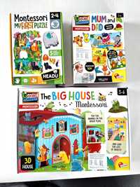 2+1 GRATIS Montessori The Big House dom, Mum and Dad, My first puzzle
