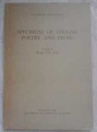 Stanisław Helsztyński 'specimens of english poetry and prose'