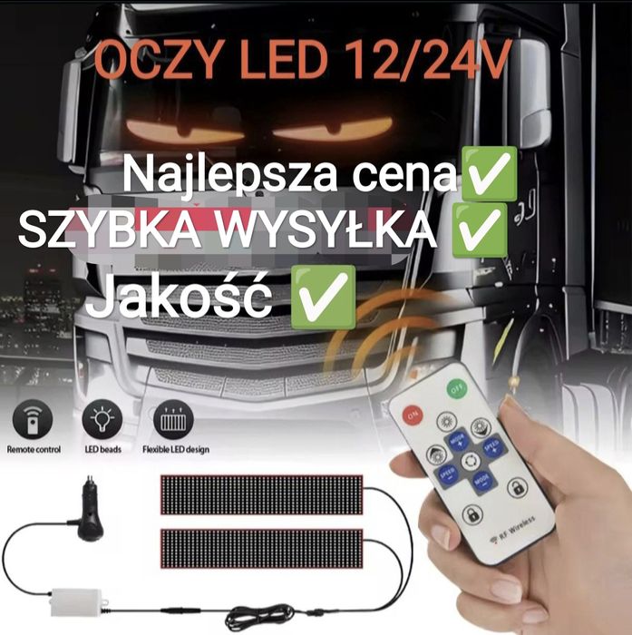 Diabelski Oczy led 2X 60x17cm 12/24v traktor tir bus kombajn
