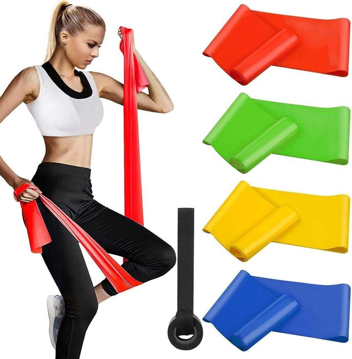 Zestaw Taśm Oporowych Latex, 4 Intensywności, Gumy do Ćwiczeń, Taśmy
