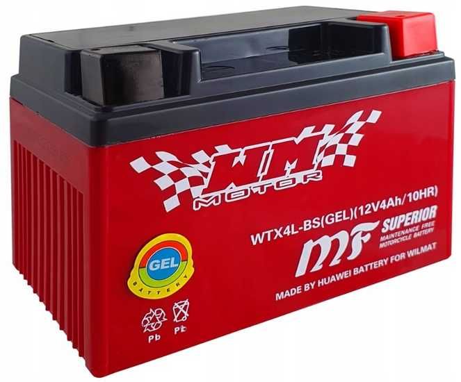 Nowe AKUMULATOR Gel YTX4L-BS MTX4L-BS 4Ah AGM 12V chińskie skutery