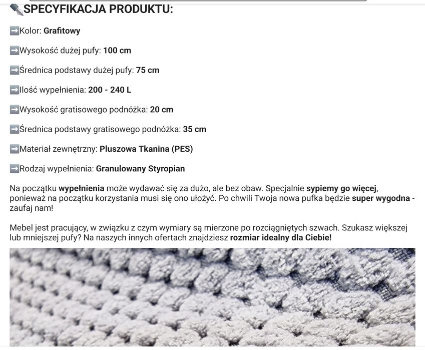 Worek Sako Pufa jak nowe