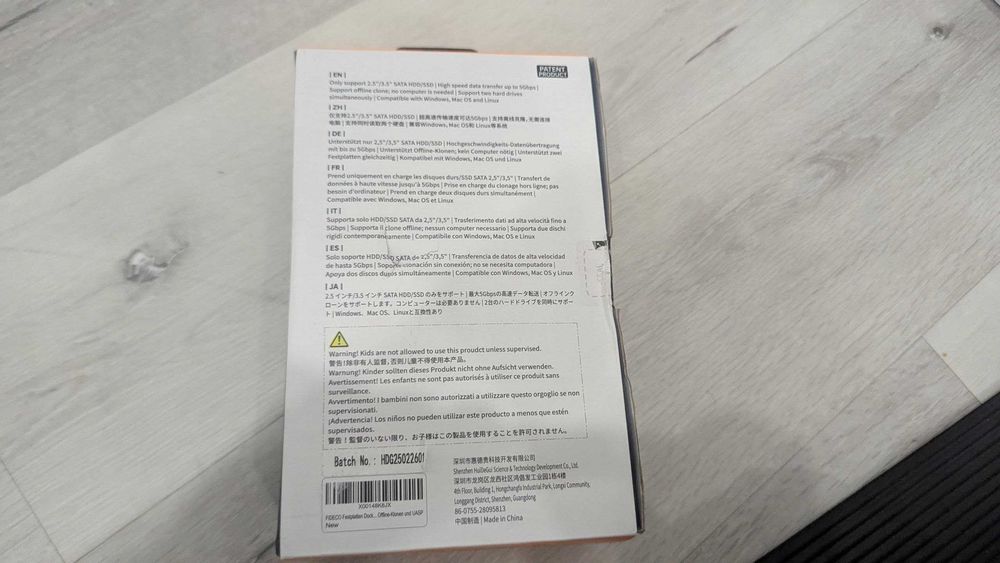 Док станція FIDECO для двох накоплювачів SSD/HDD 2.5"/3.5" SATA USB3.0