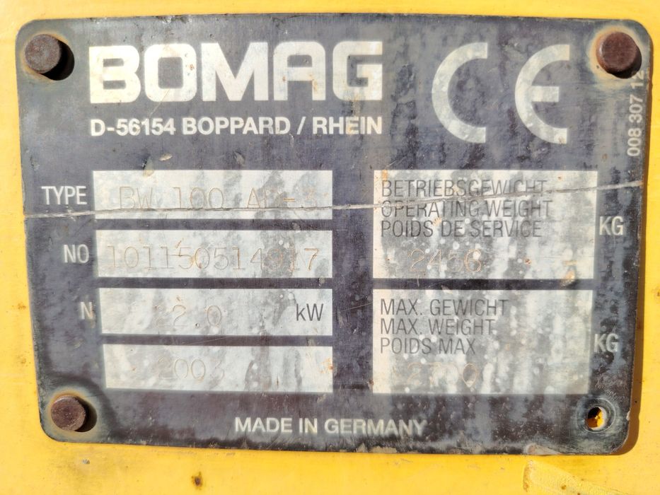 Cilindro bomag 3 tonoladas