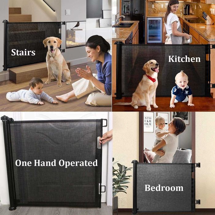 Barreira de proteção para escadas, extensível, para bebés e animais