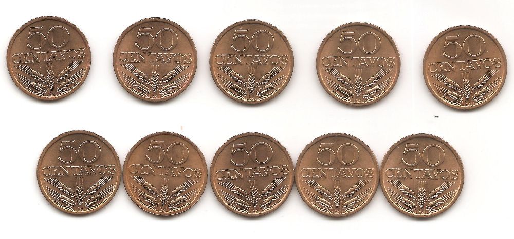 $50 centavos moedas 1975