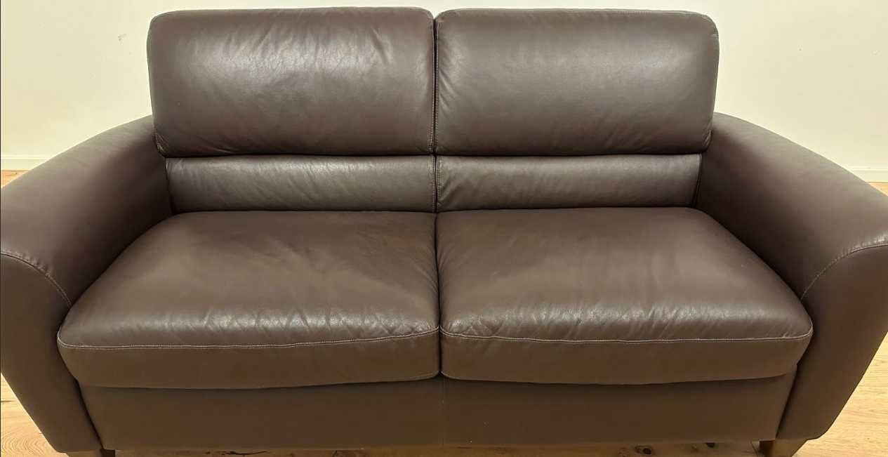 Кожаный   коричневый раскладной диван  . Германия