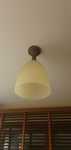 Lampa sufitowa szkło+metal śred. 20 cm, stare złoto
