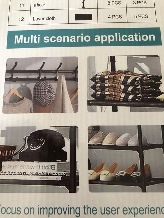 Wieszak na ubrania z półkami na buty do korytarza 48tknd