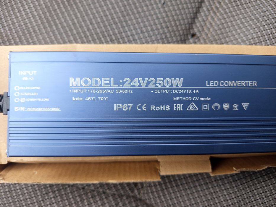 Блок живлення AC 170-265V - DC12/24V IP67 250W