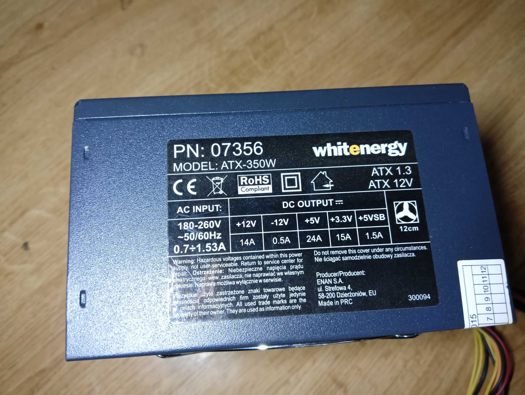 Zasilacz do komputera Stacjonarnego Whitenegry 350W