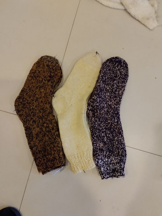 Meias de lã feitas á mão