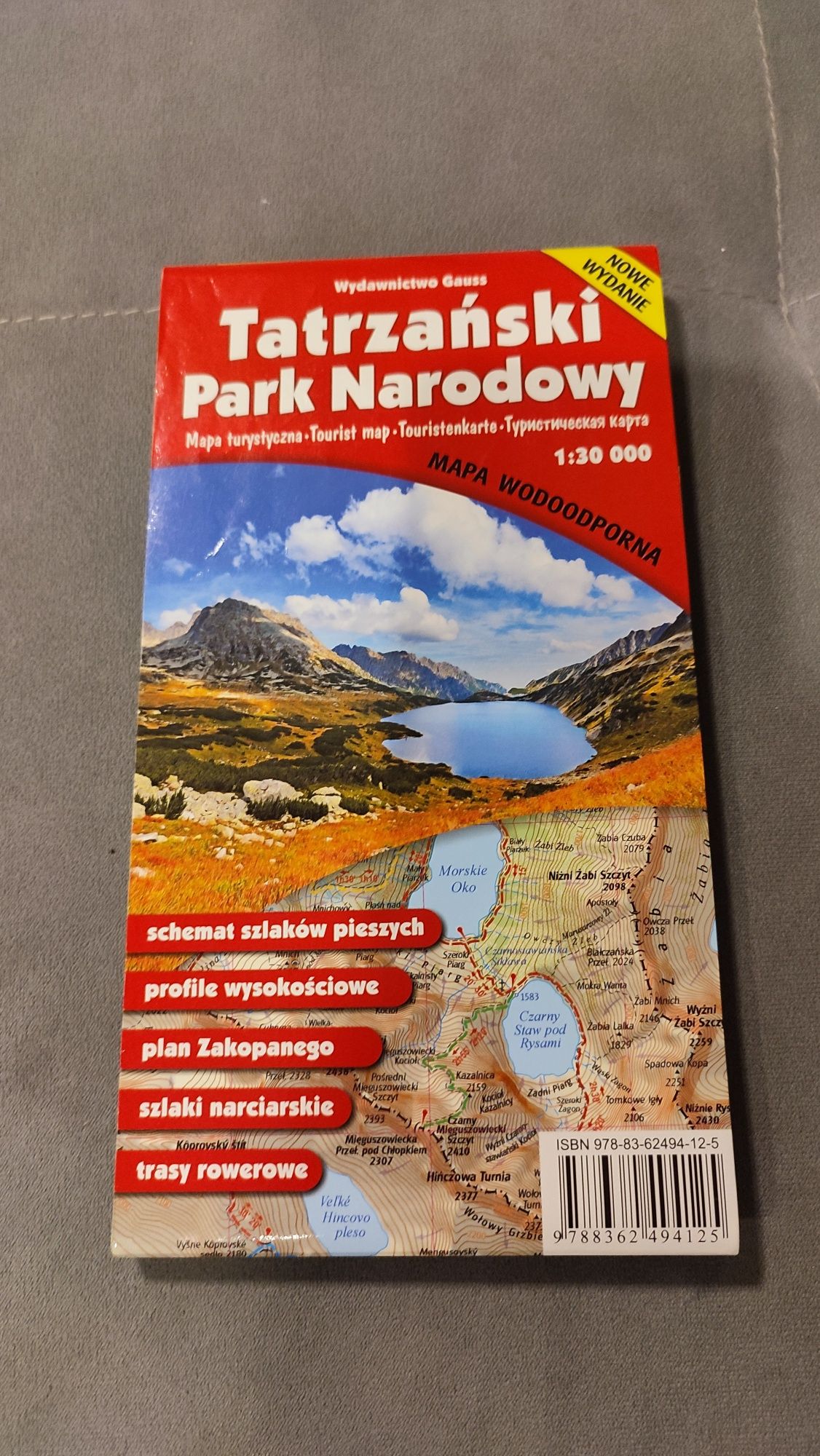 Sprzedam mapę turystyczną Tatrzański park narodowy