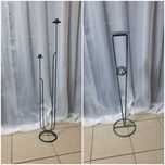 Zestaw 2 świeczników 80cm wysokich swiecznik metalowy czarny
