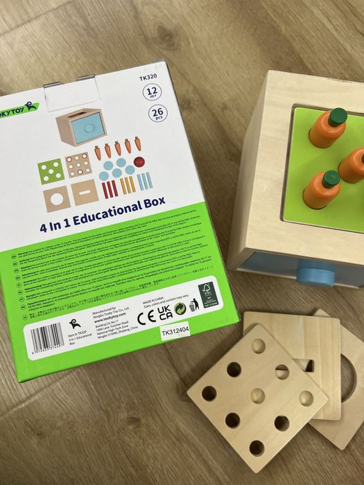 Дерев’яна розвиваюча іграшка TookyToy 4в1 (TK320)/сортер