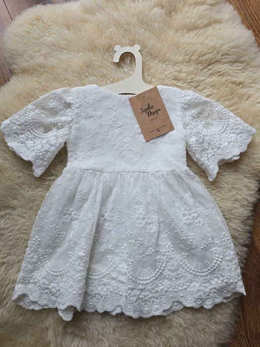 Przepiękna sukienka do Chrztu Sophie Design Holly - zestaw + GRATIS