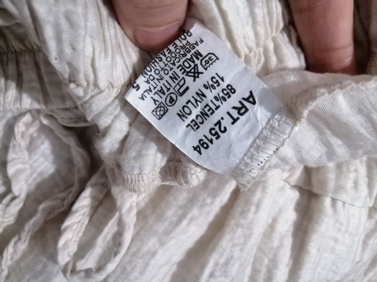 Spodnie beżowe ecru na lato to nylon tencel uni m L xl