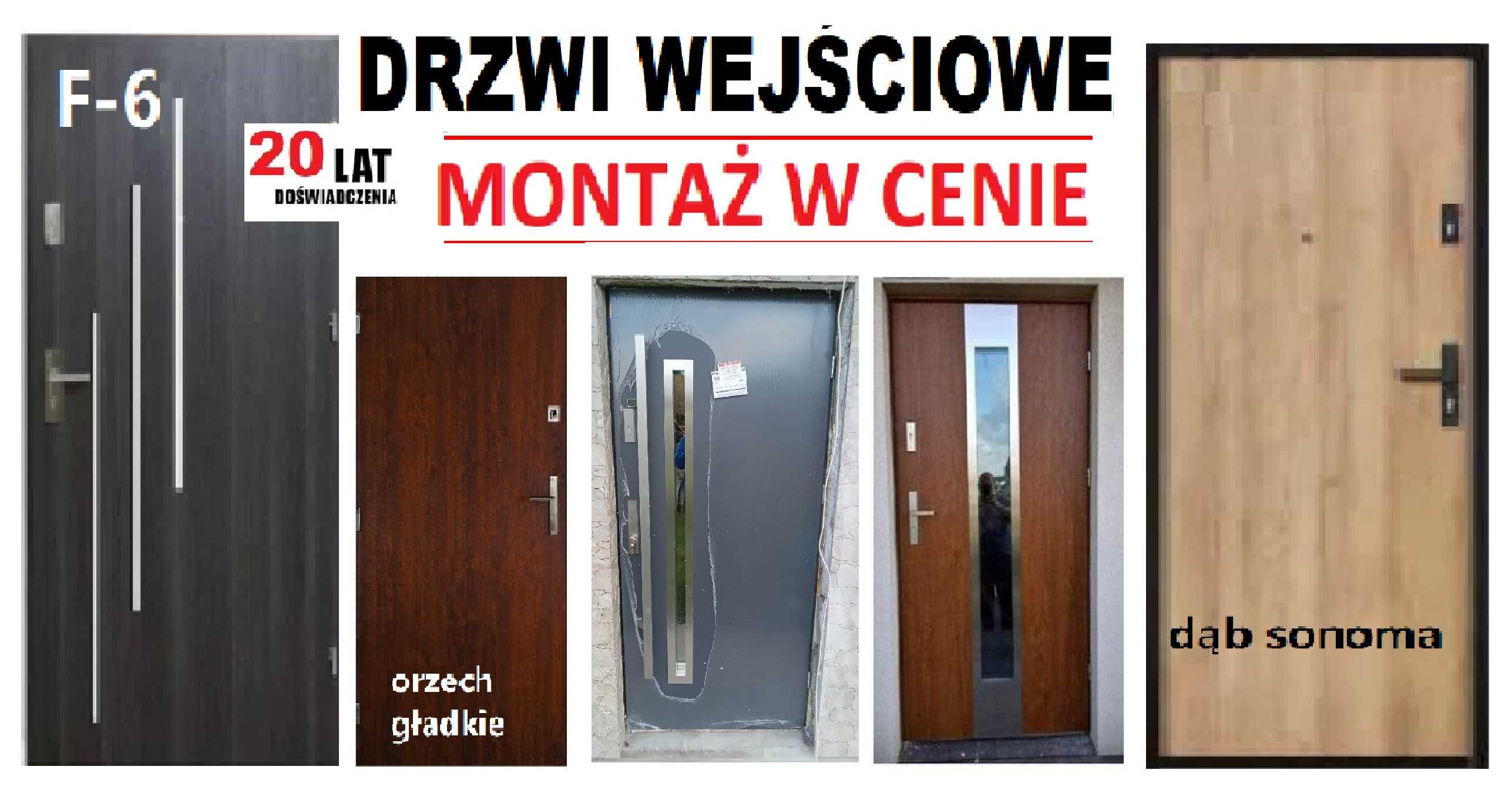 WEWNĄTRZKLATKOWE drzwi wejściowe do BLOKÓW z Montażem- zewnętrzne