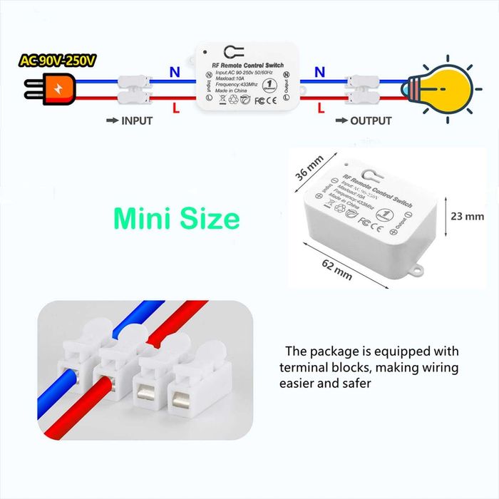 Radiowy przełącznik bezprzewodowy nadajnik 433MHz do 150 metrów