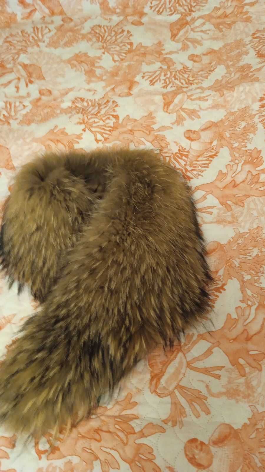 Воротник из натурального меха Енота/ Raccoon Fur Collor. 120 см
