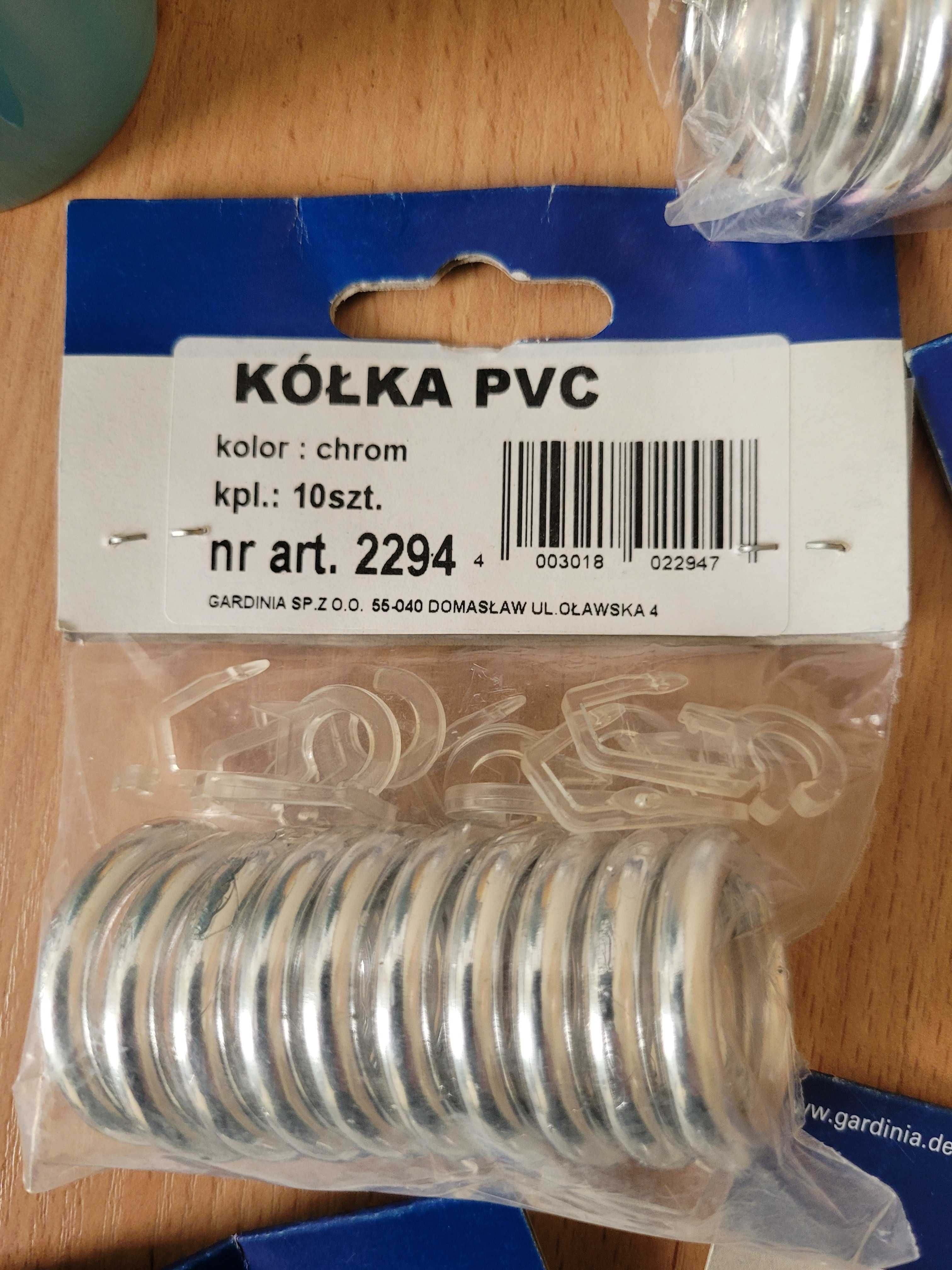 kółka PVC do karnisza srebrne, chromowane z zacze.  _10 sztuk w paczce
