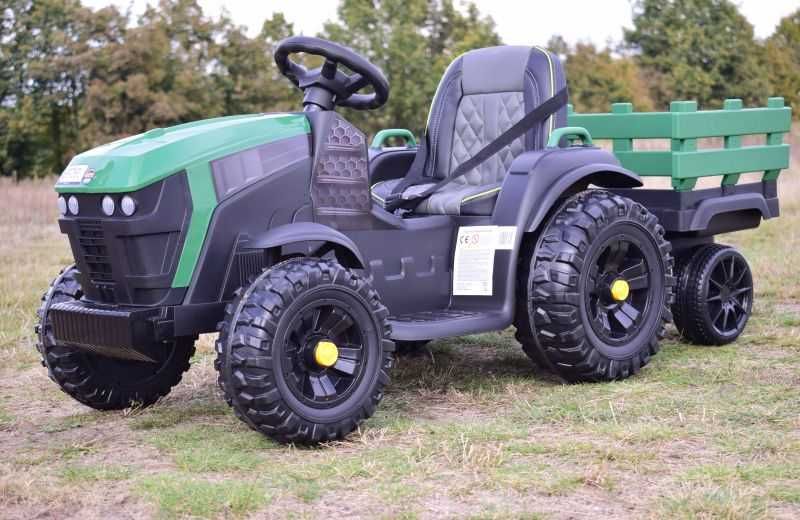 Autko TRAKTOR Z PRZYCZEPĄ NA AKUMULATOR dla dzieci pojazd zabawka