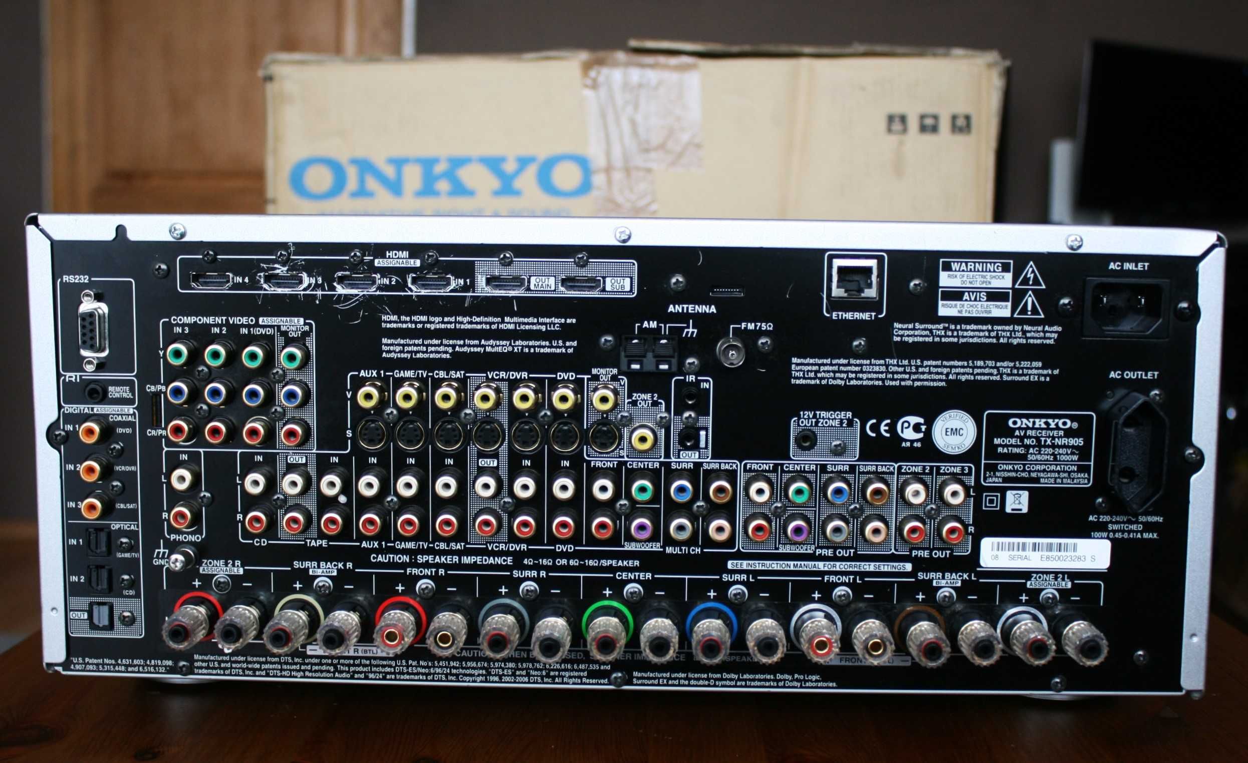 Audiofilski amplituner Onkyo TX NR 905 USB wzmacniacz 220 watt / kanał