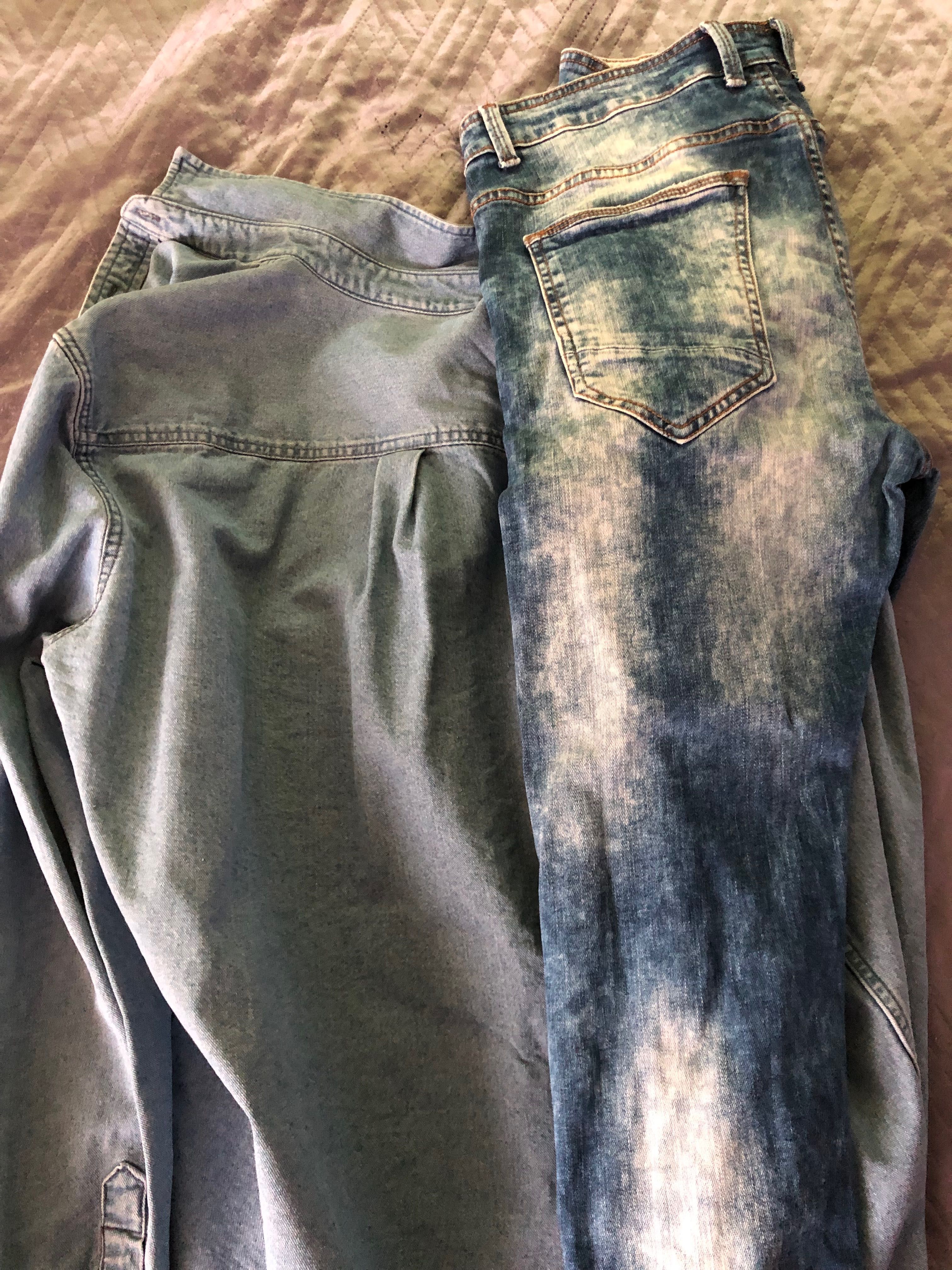 Sprzedam jeansowy dres (spodnie jeansowe + bluza jeansowa)