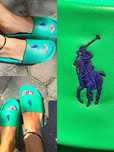 Klapki buty Ralph Lauren POLO 36 zielone plażowe basenowe