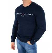 Bluza Tommy Hilfiger duże logo klasyczna granat L