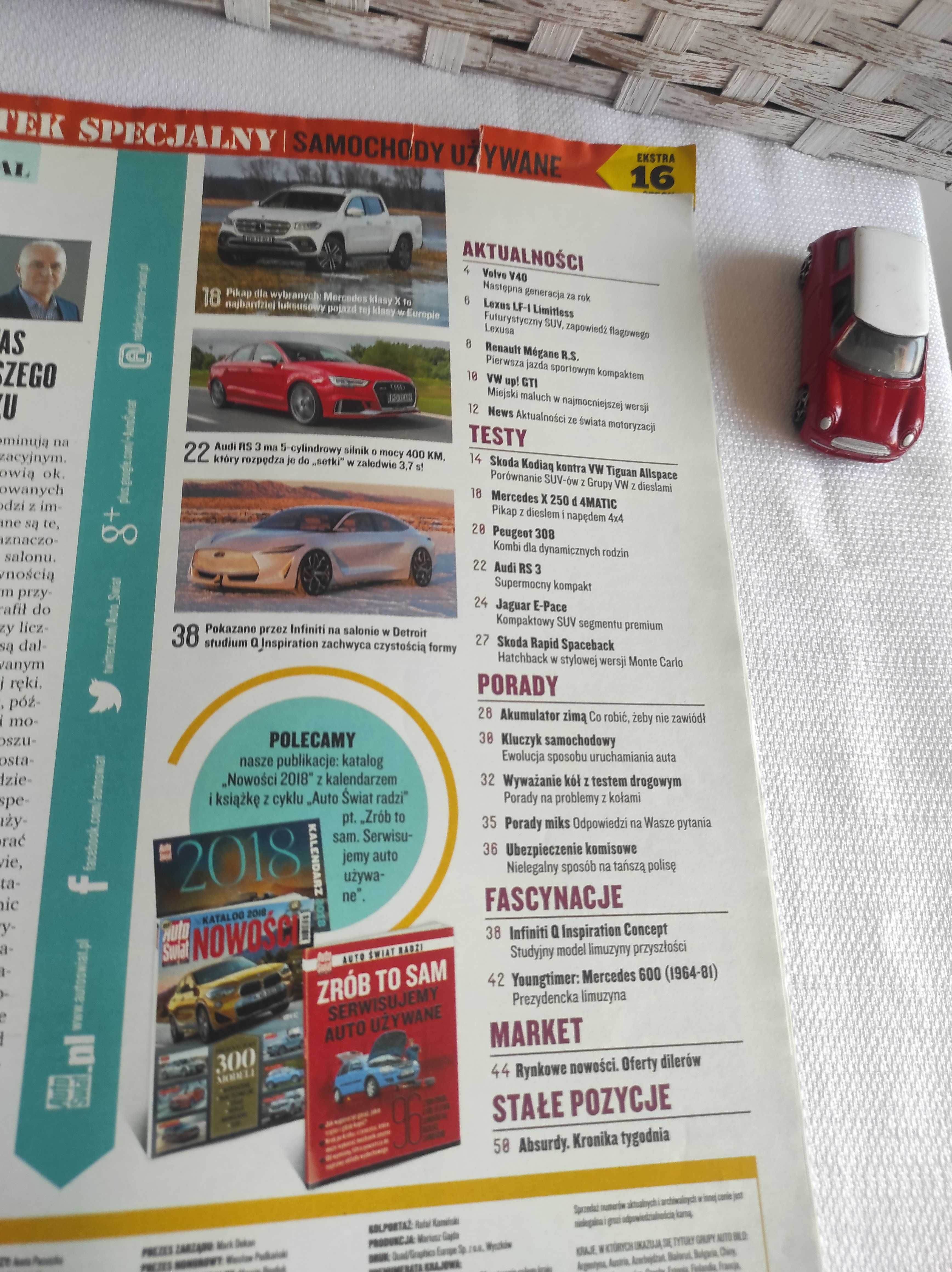 Czasopismo Auto Świat WYSZUKAJ POJAZD 5/2018 V40 RS3 E-Pace LF Rapid