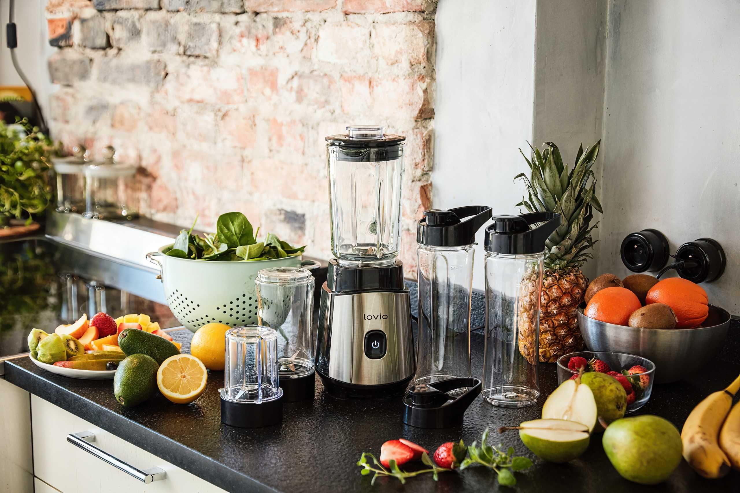 Blender kielichowy do SMOOTHIE szklany MŁYNEK do kawy KRUSZY LÓD