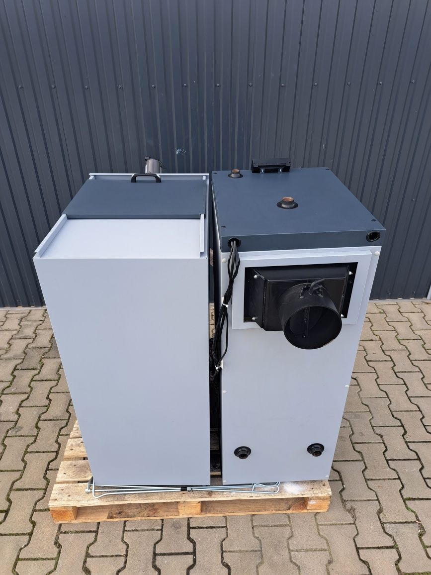 Kocioł piec z podajnikiem na pellet I drewno hybrydowy 24 kW euro5 hit