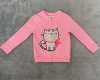 Piękna bluza zapinana różowa kotek falbanka długi rekaw