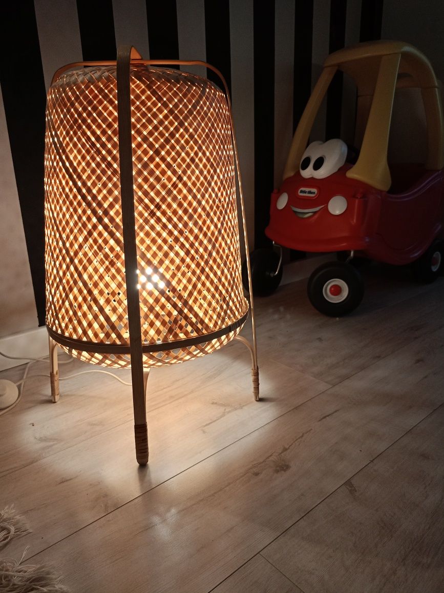 Lampa bambusowa ikea stojąca podłogowa mambus Boho