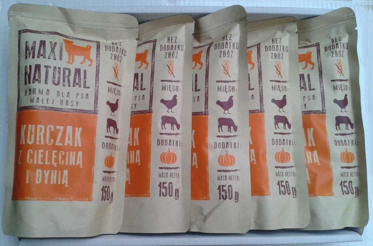 MAXI NATURAL Karma dla psa małej rasy saszetka KURCZAK 5 x 150g = 750g