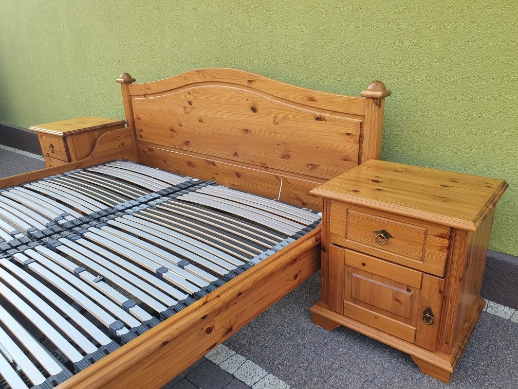 Łóżko sypialniane 180x200cm KOMPLET Rama 2x Stolik nocy 2x Stelaż 2x M