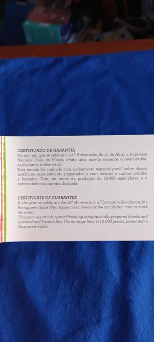 Moeda comemorativa do 25 Abril - Proof