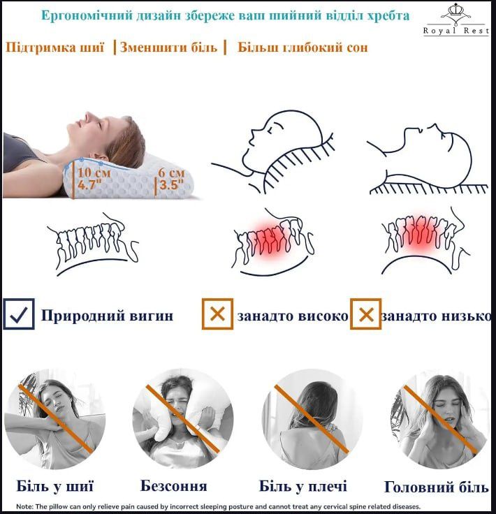 Ортопедическая подушка для сна с эффектом памяти Memory Foam. Наволочк